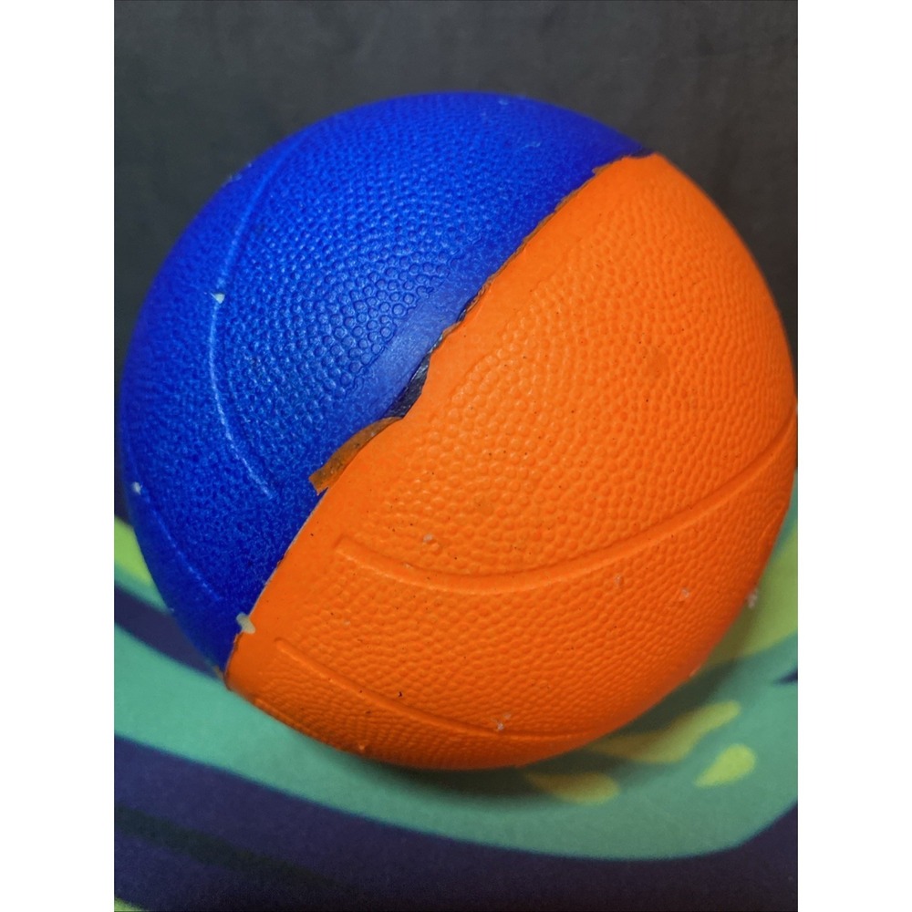 Vintage Poof Mini Basketball Bouncy Foam Ball Orange Blue Rare 4 in Usa D3